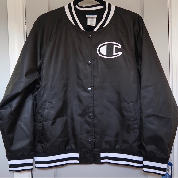 champion satin bomber jacket